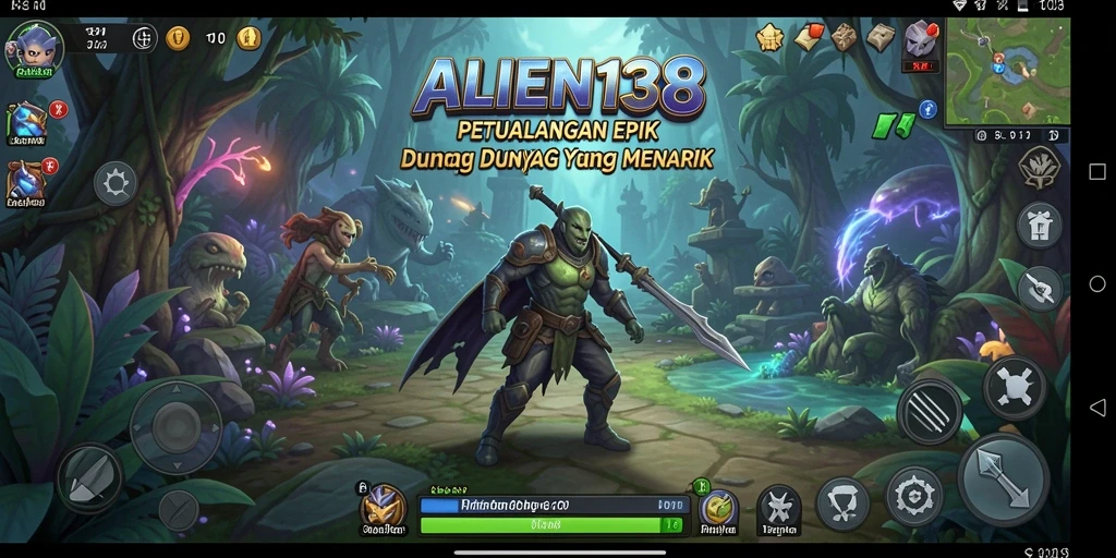 Tangkapan layar gameplay ALIEN138 menunjukkan aksi pertarungan epik RPG.
