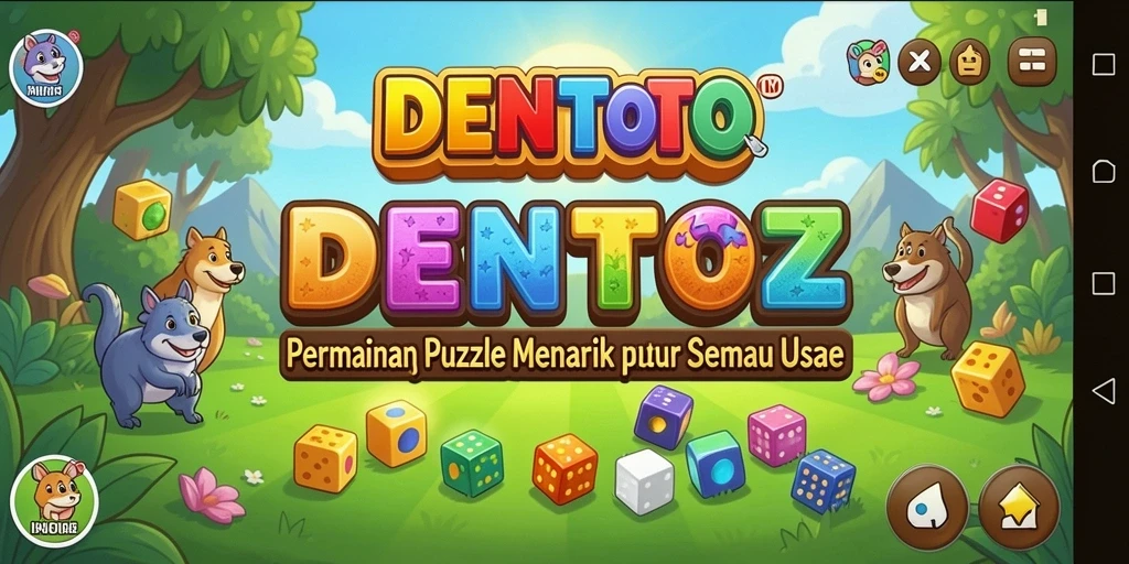Screenshot menunjukkan gameplay DENTOTO yang penuh warna dan menantang.