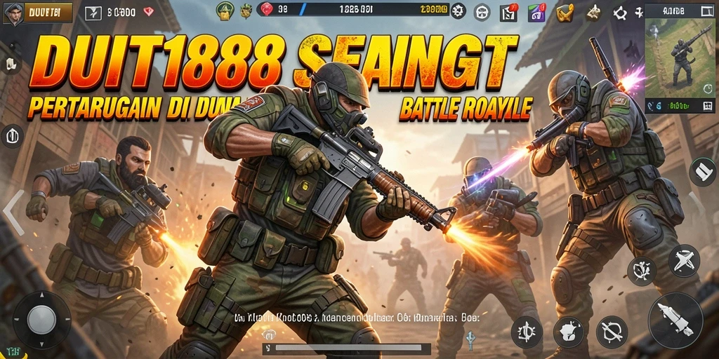 Tampilan seru aksi pertempuran di DUIT188 Battle Royale.