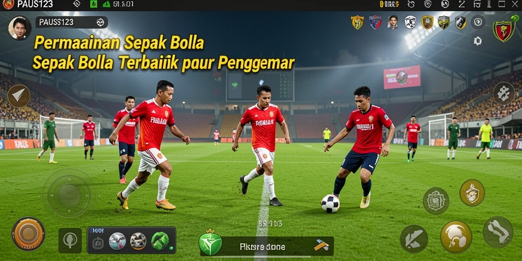 Tampilan gameplay Seru dalam PAUS123 pada lapangan sepak bola.