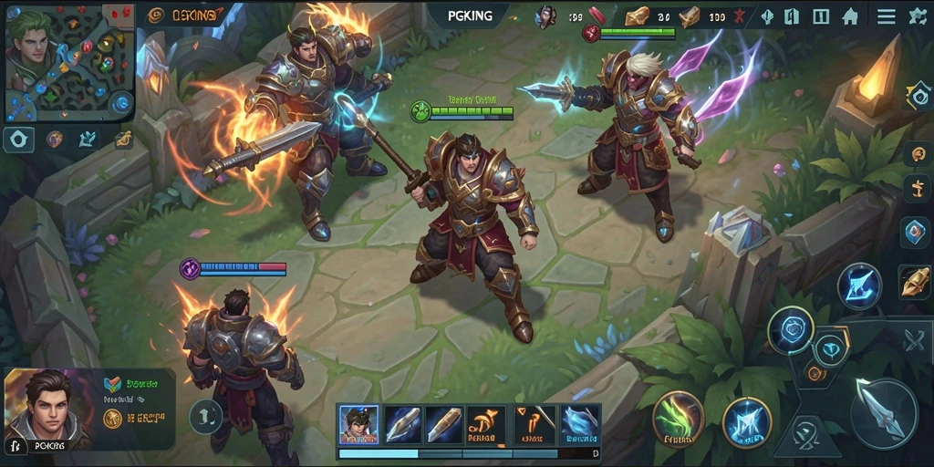 Tampilan menarik dari gameplay MOBA di PGKING.