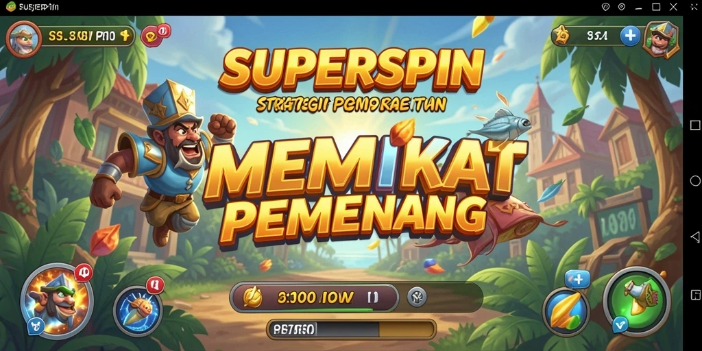 Tampilan gameplay strategis yang penuh aksi dalam SUPERSPIN.